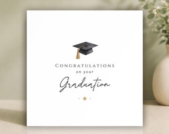 Tarjeta de graduación personalizada • Tarjeta de egresado universitario • Felicitaciones por tu graduación • Promoción de 2026 • ¡Bien hecho! • Diseño minimalista