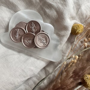 Foliage Wax seal with adhesive backing for wedding invitations, holiday cards, Wax seal sticker, peel and stick wax, personalized wax seal,