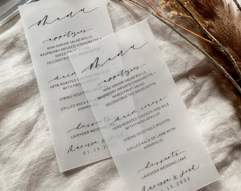 RONAN MENU CARD - Wedding menu cards, Minimal modern wedding, Wedding Reception Stationary, Wedding Signs, simple wedding