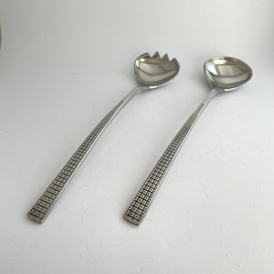 Mid century modern MASTAD Pewter Norway salad servers vintage, MCM serving flatware, Scandinavian design