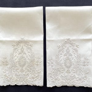 Asciugamani per gli ospiti in lino ricamati a mano Vintage Madeira - Set da 2