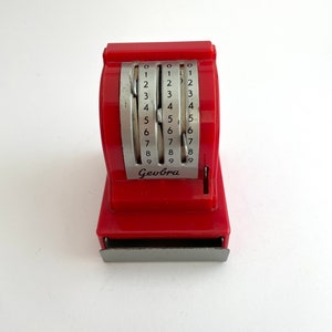 1940s GEOBRA (Playmobil) tin toy cash register, Germany US zone (1945-1949), vintage toy