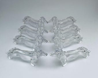 フランス製ヴィンテージアクリル製ダックスフンド型カトラリーレスト