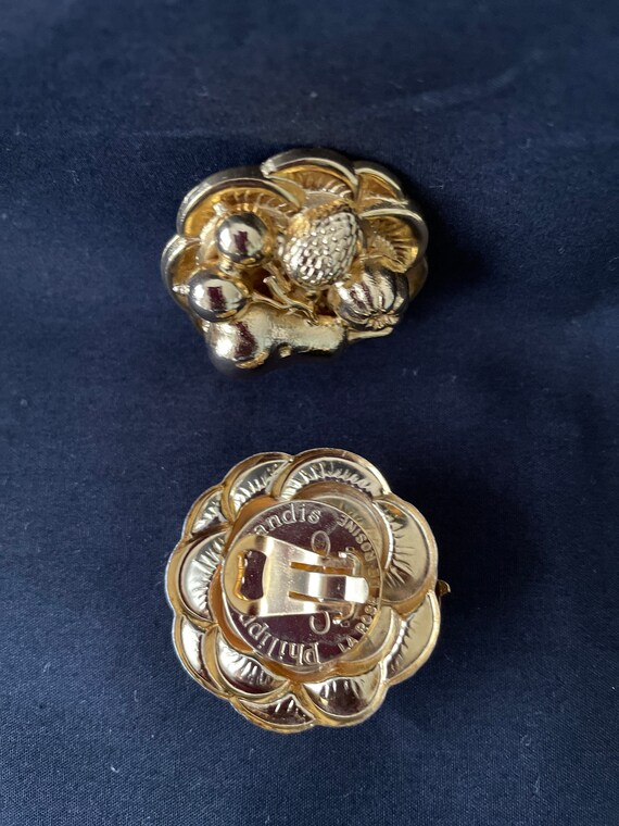 Boucles D'oreilles Vintage Philippe Ferrandis - Clips Strass Perles Verre - Occasion Haute Couture Paris