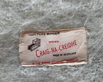 Pure Scottish Mohair Oversized Wrap Shawl by Craig–Na-Creidhe - Cream Mohair