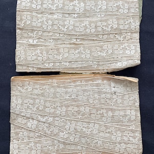 Dentelle aux fuseaux française ancienne, début des années 1900, nouveau stock ancien, fait main, 20 m, écru, article rare