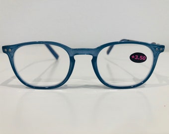 Retro Readers Shiny Jet Frames With Bright Blue and Aqua  display picture 3