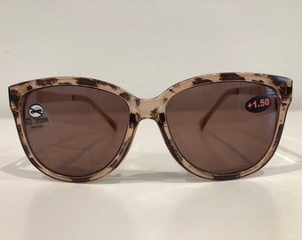 Designer Magnified Sunglass Readers Tortoise 9025
