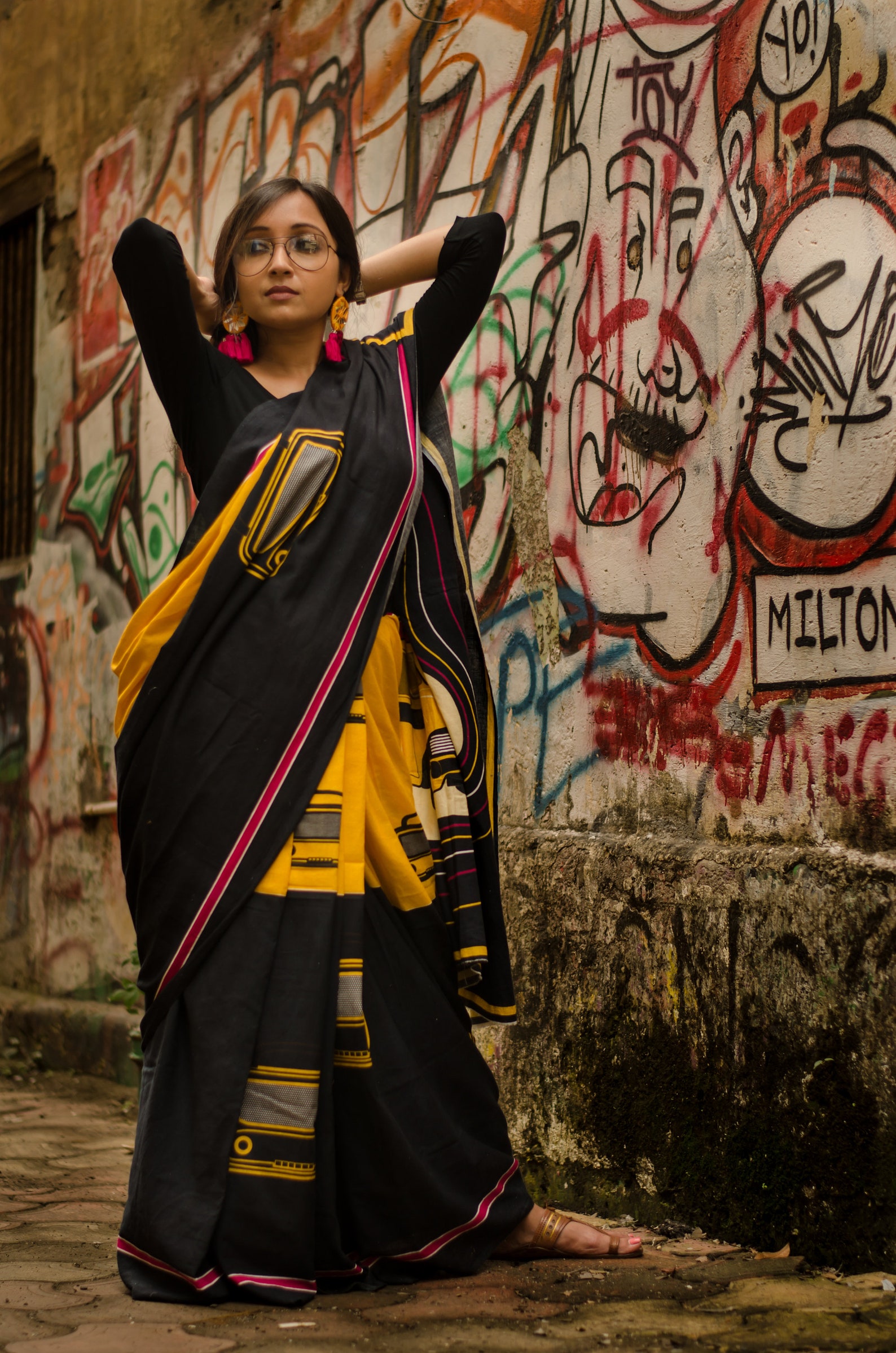 Miss Calcutta Handloom Khadi Saree Hand Digital Print Sari in Etsy