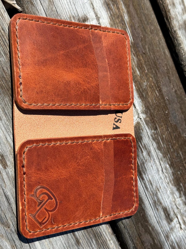 Handmade Bifold Minimalist Full Grain Leather Wallet - Etsy