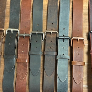Handmade full grain Water Buffalo leather belts hand cut groomsman gift