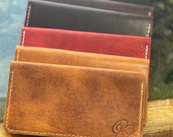 Horween Leather Duplicate Checkbook Cover – Full Grain Handmade Checkbook Holder with Carbon Copy Flap