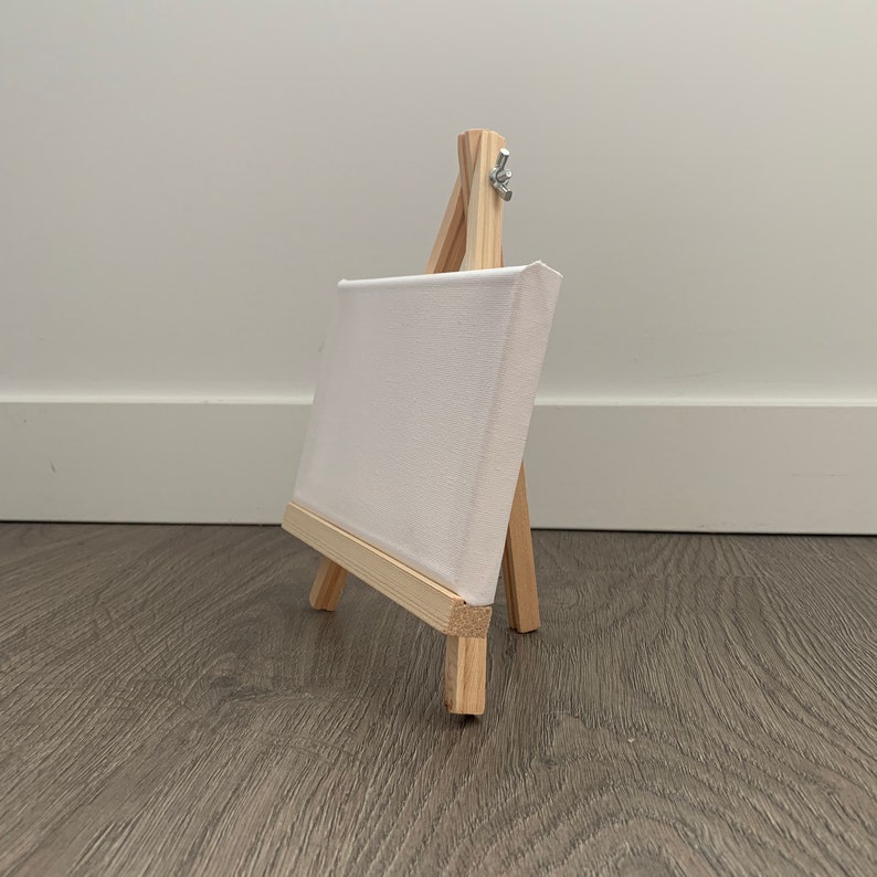 Mini Canvas on Wooden Easel Medium Rough Surface for use Etsy