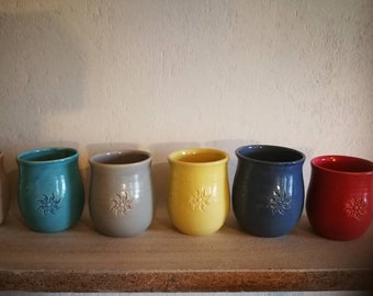 Mugs, ceramic cups with sun, clay cups, coffee mugs, children's cups, juice cups