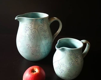 Jug, ceramic jug, handmade clay jug, juice jug, water jug