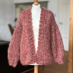 Mohaircardigan, handgestricktes Einzelstück, aus individueller Wollmischung natürlich unisex Bild 9