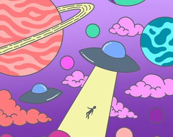 Happy Galaxy 6x8 trippy print