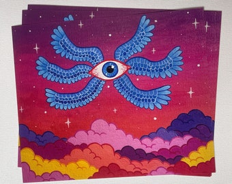 Cosmic Angel/ biblical angel trippy print