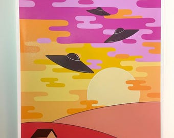 Bubblegum Sunset /trippy print