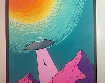 Taken at Sunset/ trippy original art