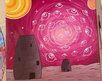 Portal/ trippy sci-fi original painting
