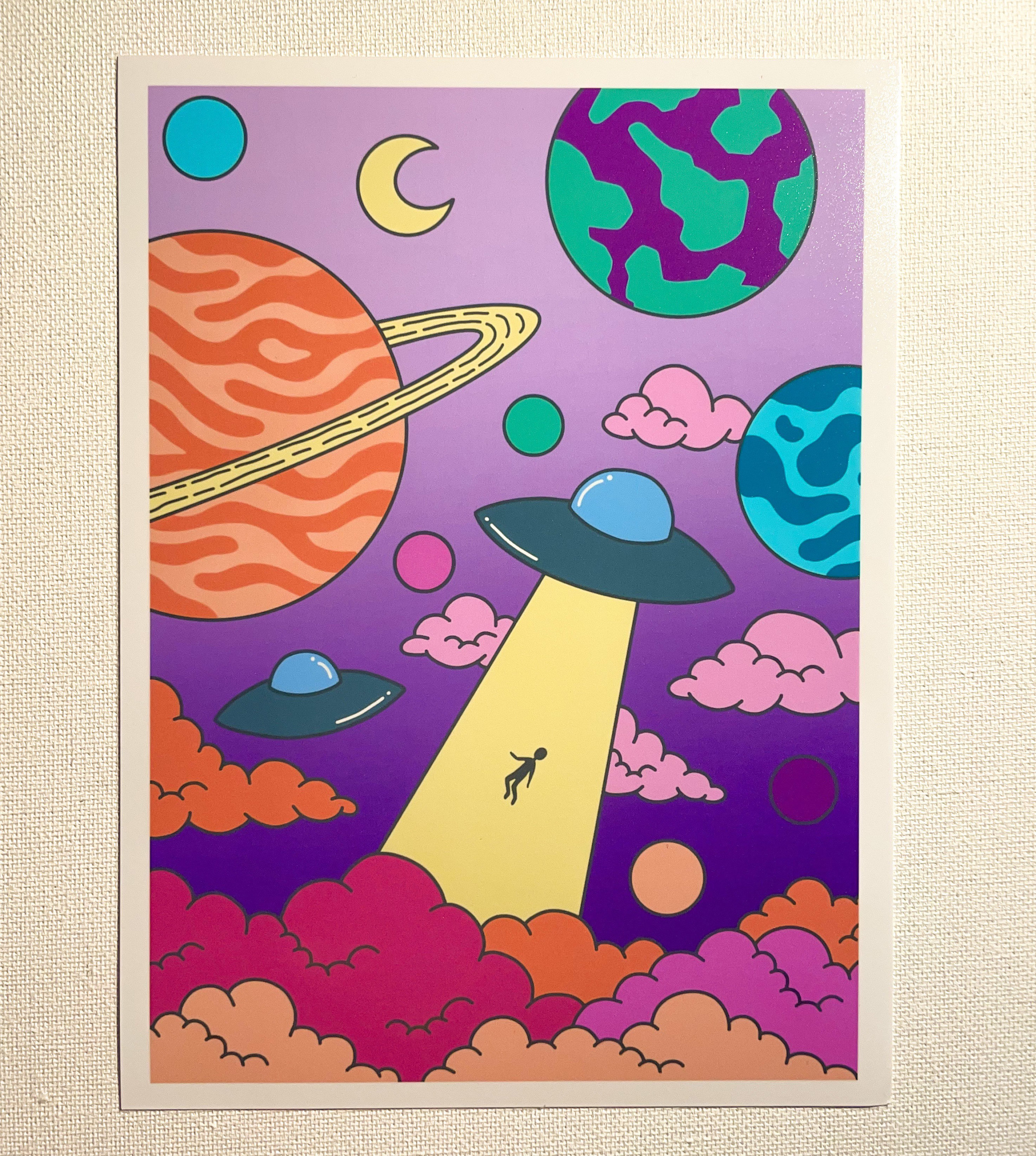 グラフィックアート「THE GALAXY」 Happy Galaxy 6x8 Trippy Print - Etsy