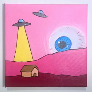 Feeling Watched Again/ original surreal painting