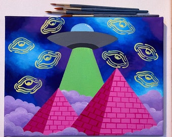Cosmic Event 1/trippy psychedelic original painting