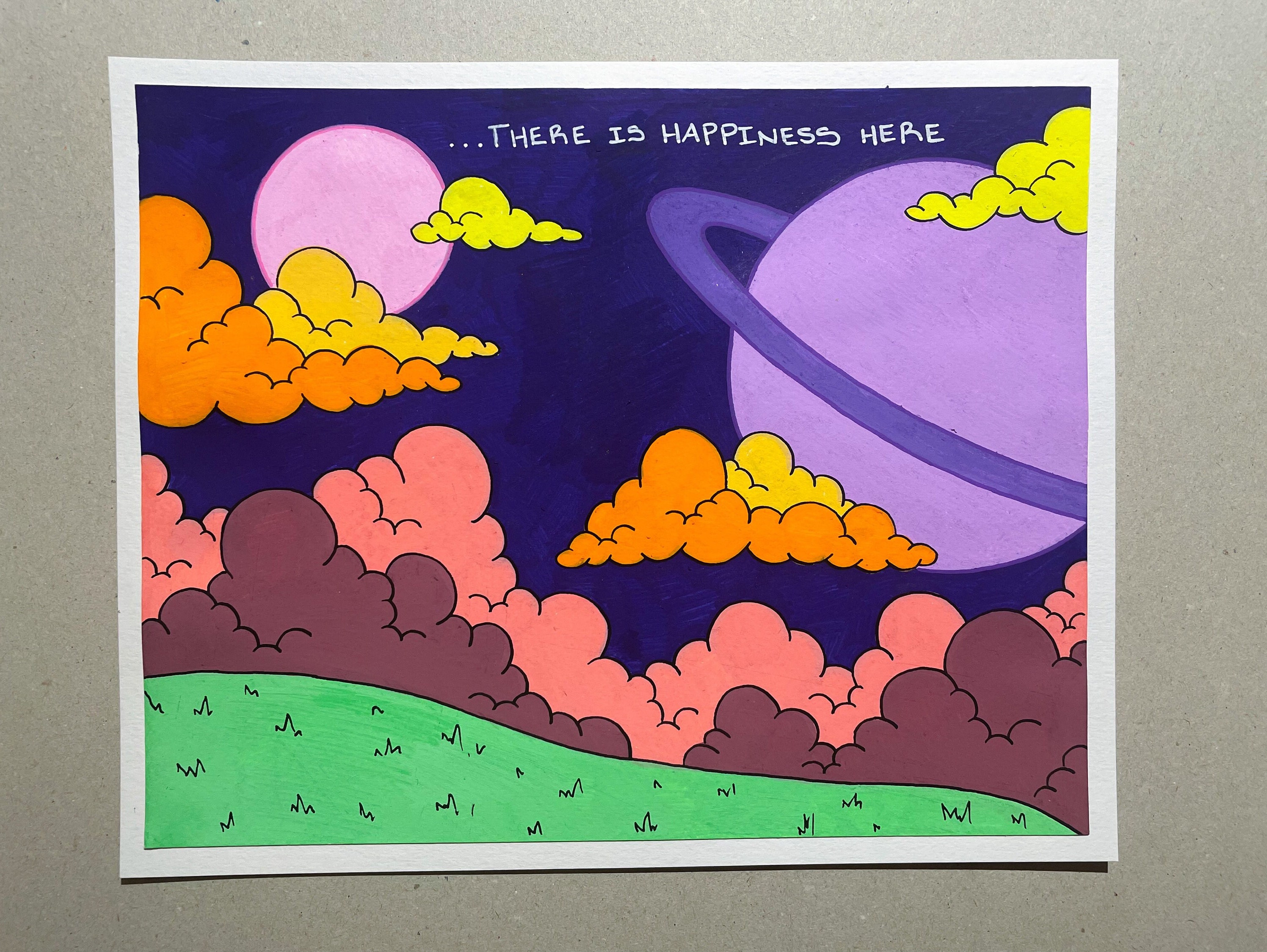 There is Happiness Here/ Original Trippy Posca Pen Drawing - Etsy