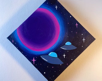 Depths of Space / psychedelic visionary mini space painting