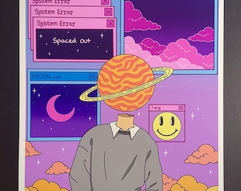 Spaced Out/ trippy lofi anime print