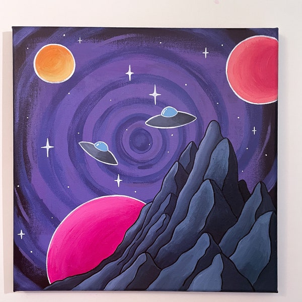 Somewhere in Space/ trippy sci-fi painting