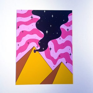Cosmic Vibes/ trippy illustration mini print