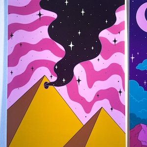 Cosmic Vibes/ trippy illustration print