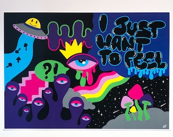 Trippy doodle print/psychedelic poster