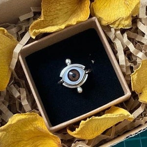 ANILLO OJO PLATA, Anillo tercer ojo, Anillo de ojo artesanal, Anillo del mal de ojo, Anillo hecho a mano, Anillo ojo boho
