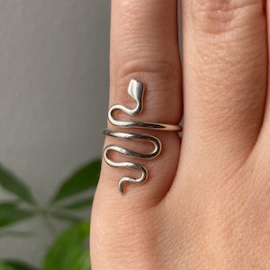 SLANGRING, verstelbare slangenring, verstelbare ringen voor vrouwen, verstelbare ring sterlingzilver, 925 zilveren slangenring