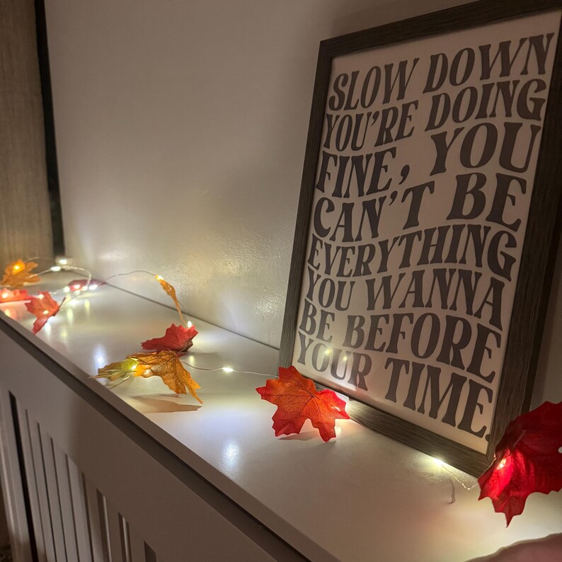 Autumn Leaf Garland with LED Fairy Lights: Autumn decor by The Crafty Cob UK image 6