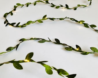 The Crafty Cob UK - Green leaf fairy lights | Wedding Garland | Home Decor | Good luck exam gift | Mother’s Day Gift