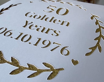 Golden Wedding Anniversary Card | 50 Years Together Keepsake | 1976