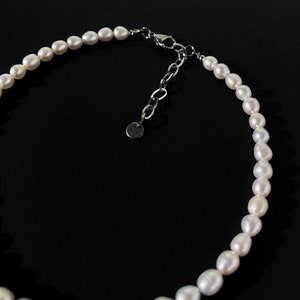 Drop rhinestone pearl choker with chains pendants, Luxury and statement choker image 6
