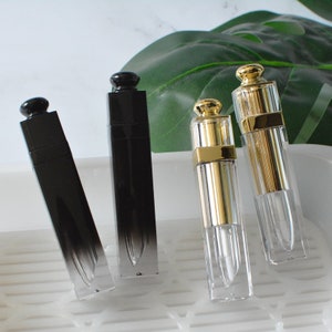 1/100px 5ml Gloden Black Empty Lip Gloss Tubes Lip Balm Container Cosmetic Makeup Tools Packaging DIY Beauty Lip Care Bottles