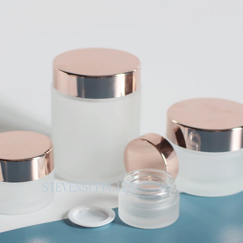 1100pcs 15g100g Frosted Glass Empty Cream Jar Rose Gold Etsy