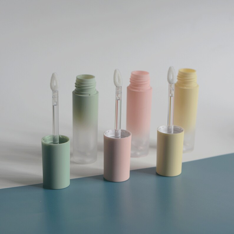 Cosmetic Lip Gloss Tubes Matte Green/yellow/pink Plastic Etsy