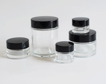 5~100g Clear Glass Cream Jar Empty Cosmetic Container Makeup Sample Container Pot For Cream Lotion Scrubs Lip Balm Wholesale Bulk Order