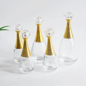 30ml 50ml 100ml Empty Luxury Gold Perfume Atomizer Clear Glass Perfume Spray Bottle Teardrop Shape Container DIY Cosmetic Spray Packaging
