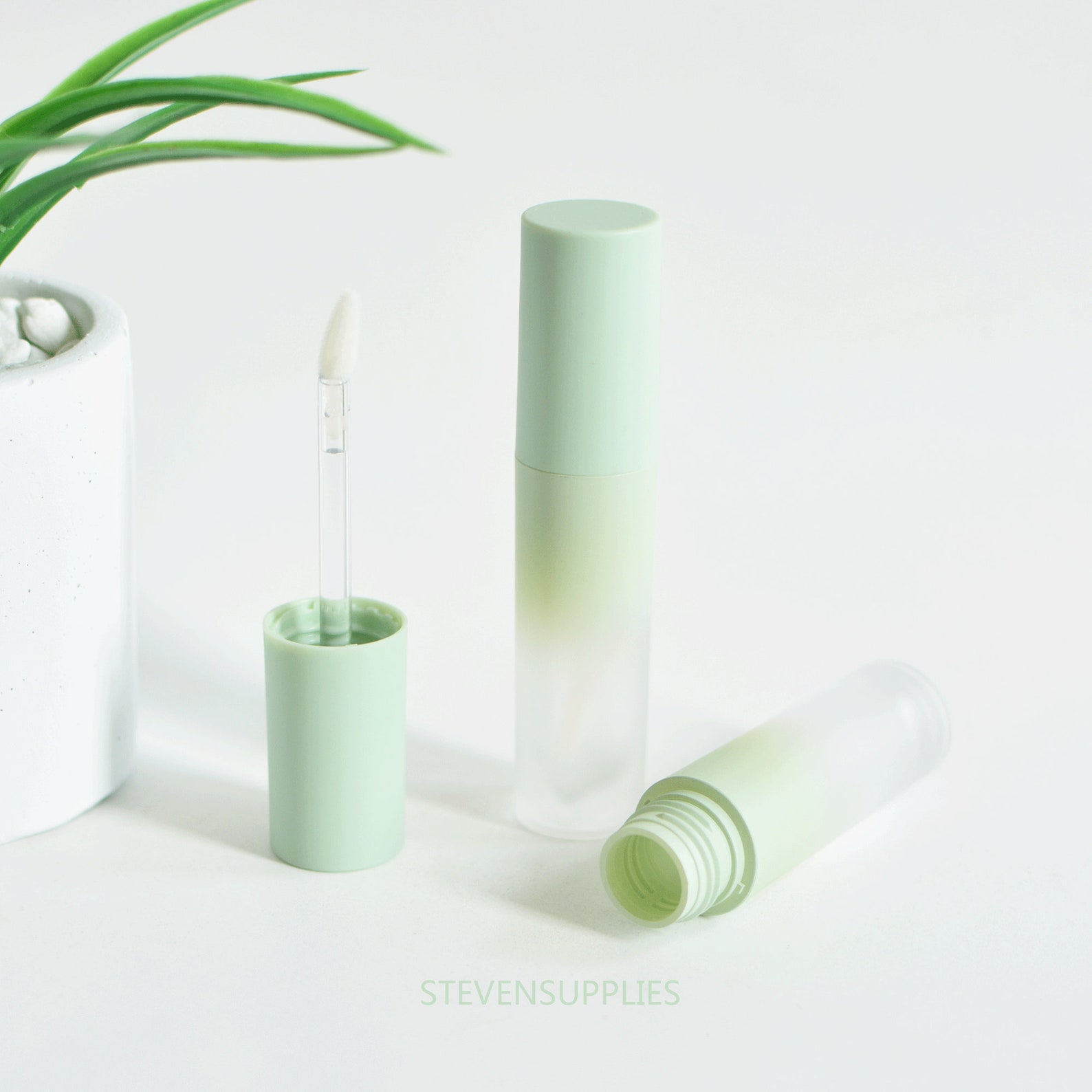 4ml Matte Green Lip Gloss Tubes Round Empty Lipgloss Wand Etsy