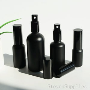 15~100ml Matte Black Glass Spray Bottles or Perfume Bottles Fine Mist Atomizer Spritzers for Aromatherapy Cologne DIY High Quality Spray
