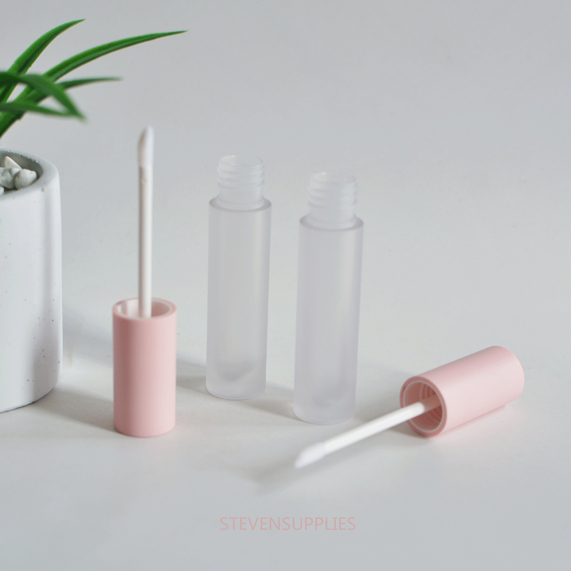 4ml Pink Frosted Kunststoff Lip Gloss Tubes Leere Lipgloss Etsy