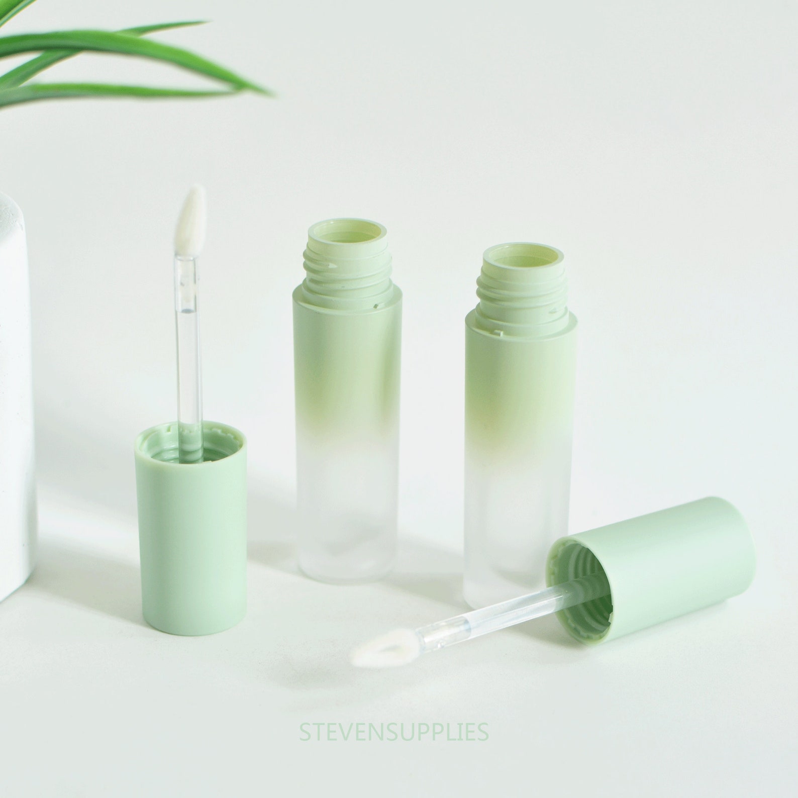 4ml Matte Green Lip Gloss Tubes Round Empty Lipgloss Wand Etsy